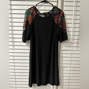 Gorgeous Gabby Skye Black Dress with Colorful Floral Sleeves ๐ค Size Large